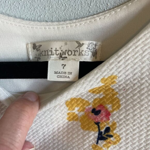 Knit Works Multi Color Floral Dress Girls 7 Sleeveless Pleated A Line Fully Line - Picture 10 of 11